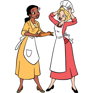 Princess and the Frog Tiana and Charlotte Vector