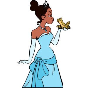 The Princess and the Frog Tiana Kissing Frog Vector 2