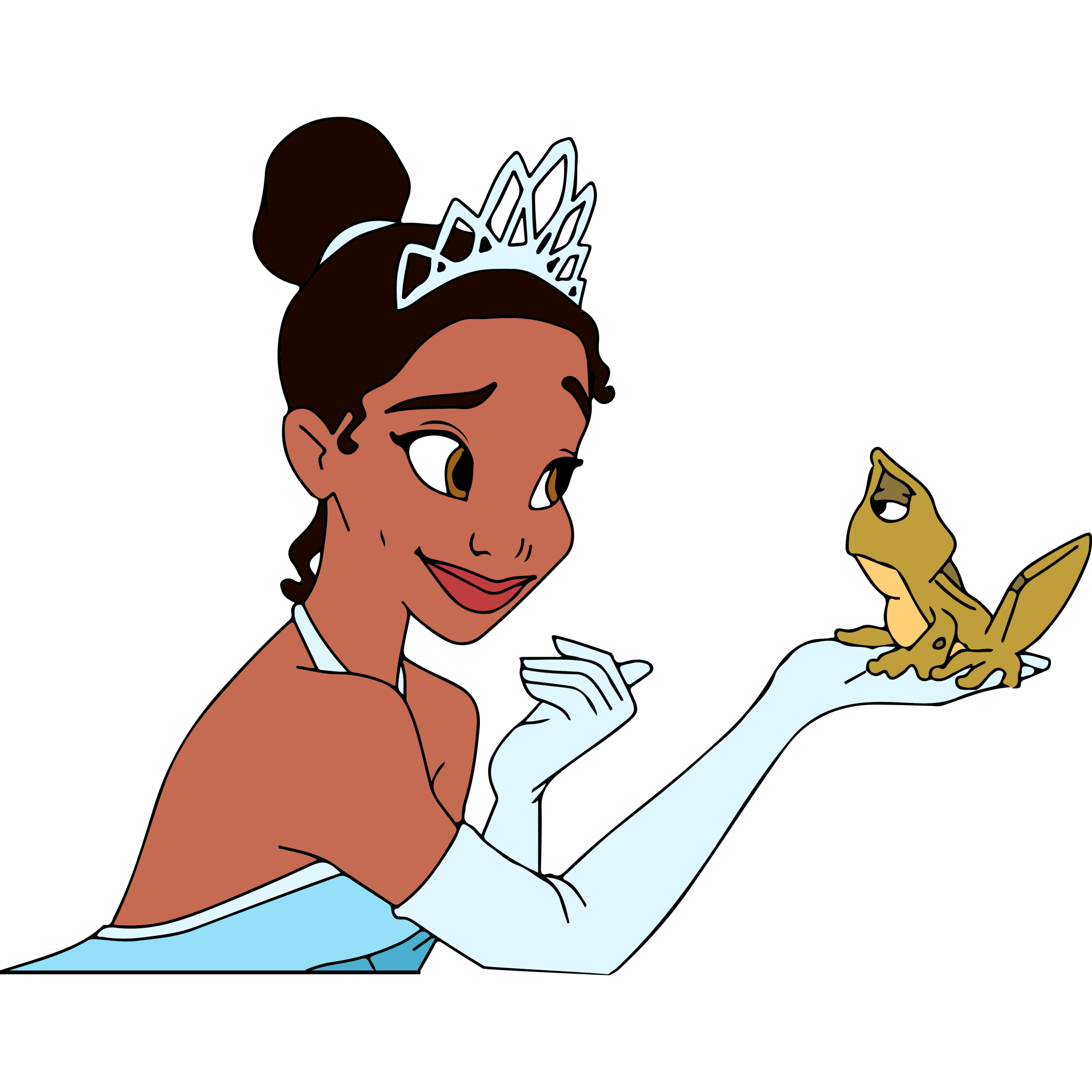 The Princess and the Frog Tiana With Frog Vector The Princess and the Frog Tiana With Frog Vector