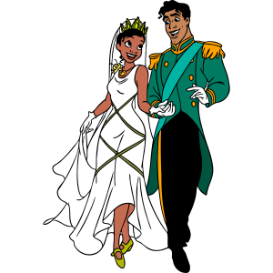 Princess and the Frog Tiana and Prince Naveen Vector