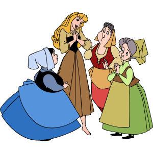 Sleeping Beauty Flora Fauna Merryweather Dancing Logo 3