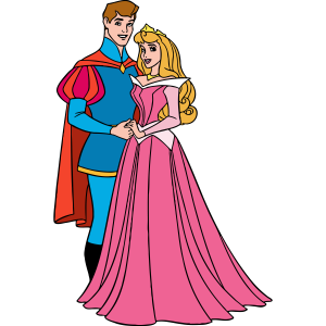 Sleeping Beauty Aurora And Phillip Hugging Logo