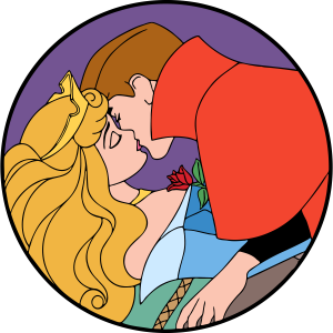 Sleeping Beauty Aurora And Phillip Kissing Logo 2