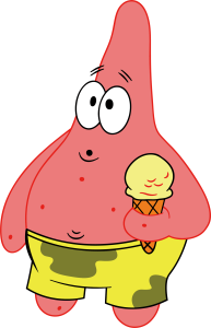 Sponge Bob Patrick Star with Ice Cream Vector