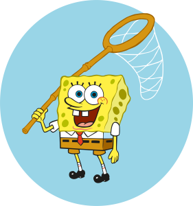 Sponge Bob SquarePants With Net Vector
