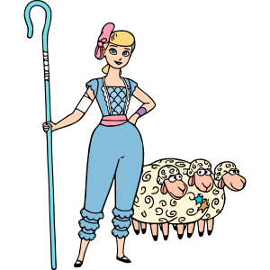 Toy Story Bo Peep and her Sheep Vector