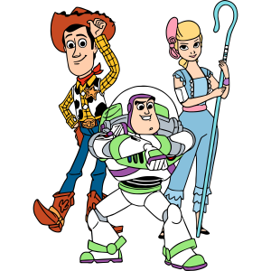 Toy Story Woody, Buzz Lightyear and Bo Peep Vector