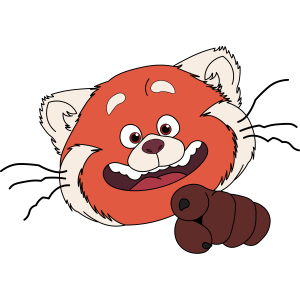 Turning Red Giant Red Panda Face Vector