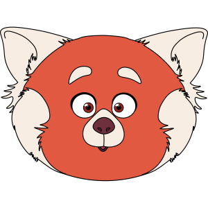 Turning Red Giant Red Panda Face Vector 2