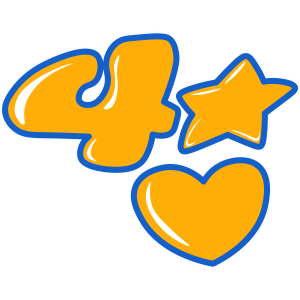 Turning Red 4 Star Heart Vector