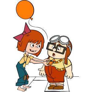 Up Movie Carl Fredricksen and Ellie Fredricksen Vector