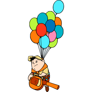 Up Movie Russell With Balloon Vector