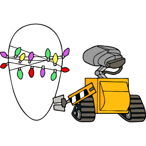 WALL-E Christmas tree with lights Vector