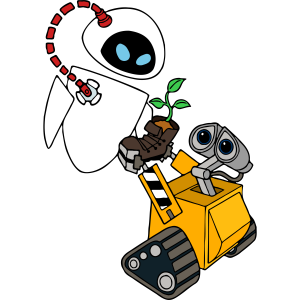 Wall-E Eve Holding Plant Vector 2