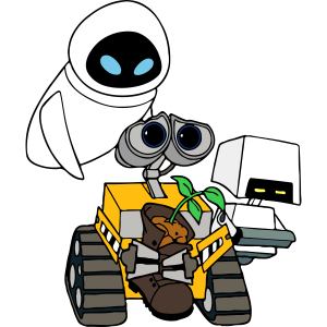 WALL-E And EVE Love Plant Template