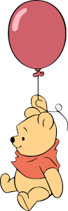 Winnie the Pooh Holding a Red Balloon
