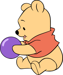 Winnie The Pooh Playing With a Ball Logo