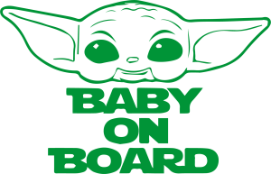 Starwars Baby Yoda on Board Vector 3