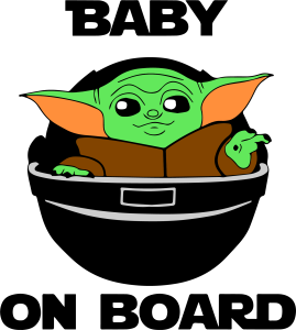 Starwars Baby Yoda on Board Vector 4