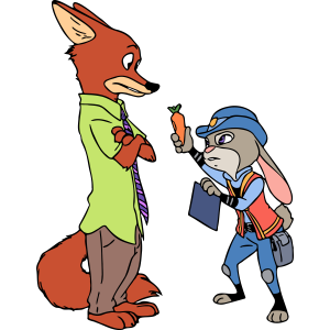 Zootopia Judy Hopps and Nick Wilde Vector 2