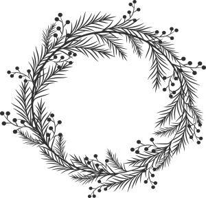 Christmas Black Wreath Icon Template