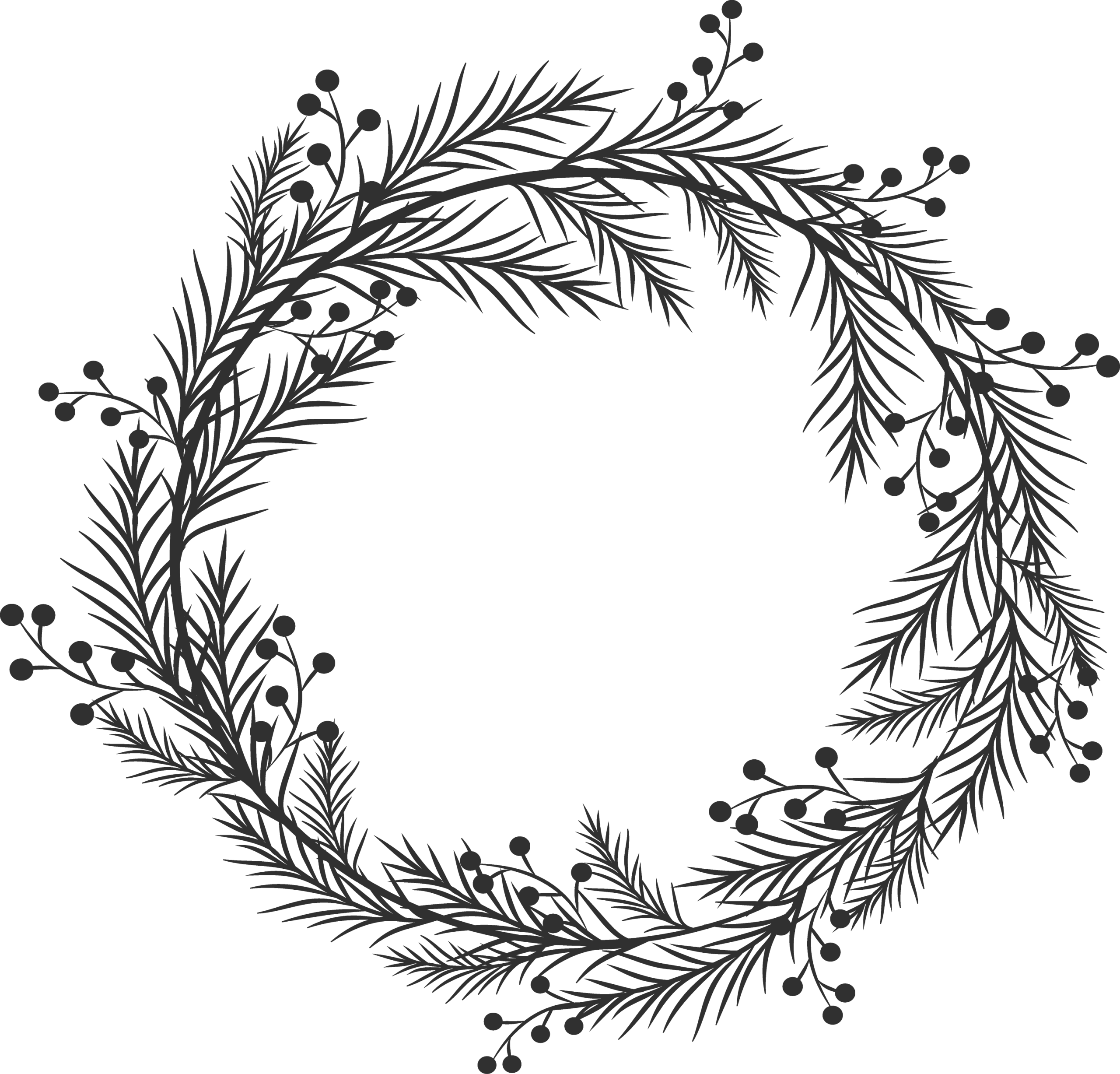 Christmas Black Wreath Icon Template Christmas Black Wreath Icon Template
