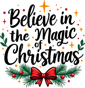 Believe In The Magic Of Christmas Logo Template