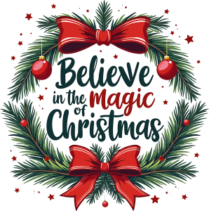 Believe In The Magic Of Christmas Logo Template