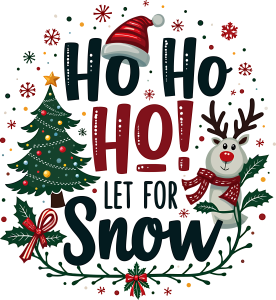 Ho Ho Ho Let For Snow Logo Template