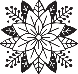 Merry Christmas Flower Logo Template
