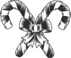 Merry Christmas candy cane Logo Template