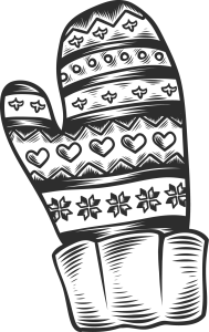 Merry Christmas Mittens Logo Template