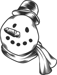 Merry Christmas Snowman Logo Template