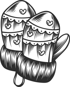 Merry Christmas Mittens Logo Template