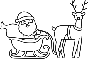 Merry Christmas Santa Claus in Sleigh Logo Template