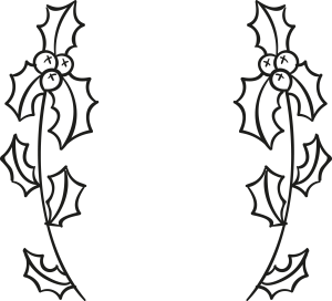 Christmas Holly Wreath Template
