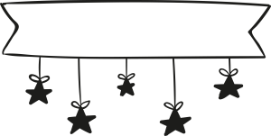 Christmas garland with stars Template
