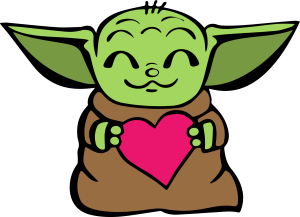 Starwars Baby Yoda Heart Vector