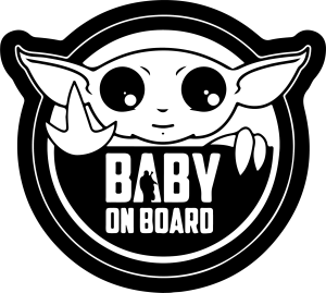 Starwars Baby Yoda Baby on Board Vector