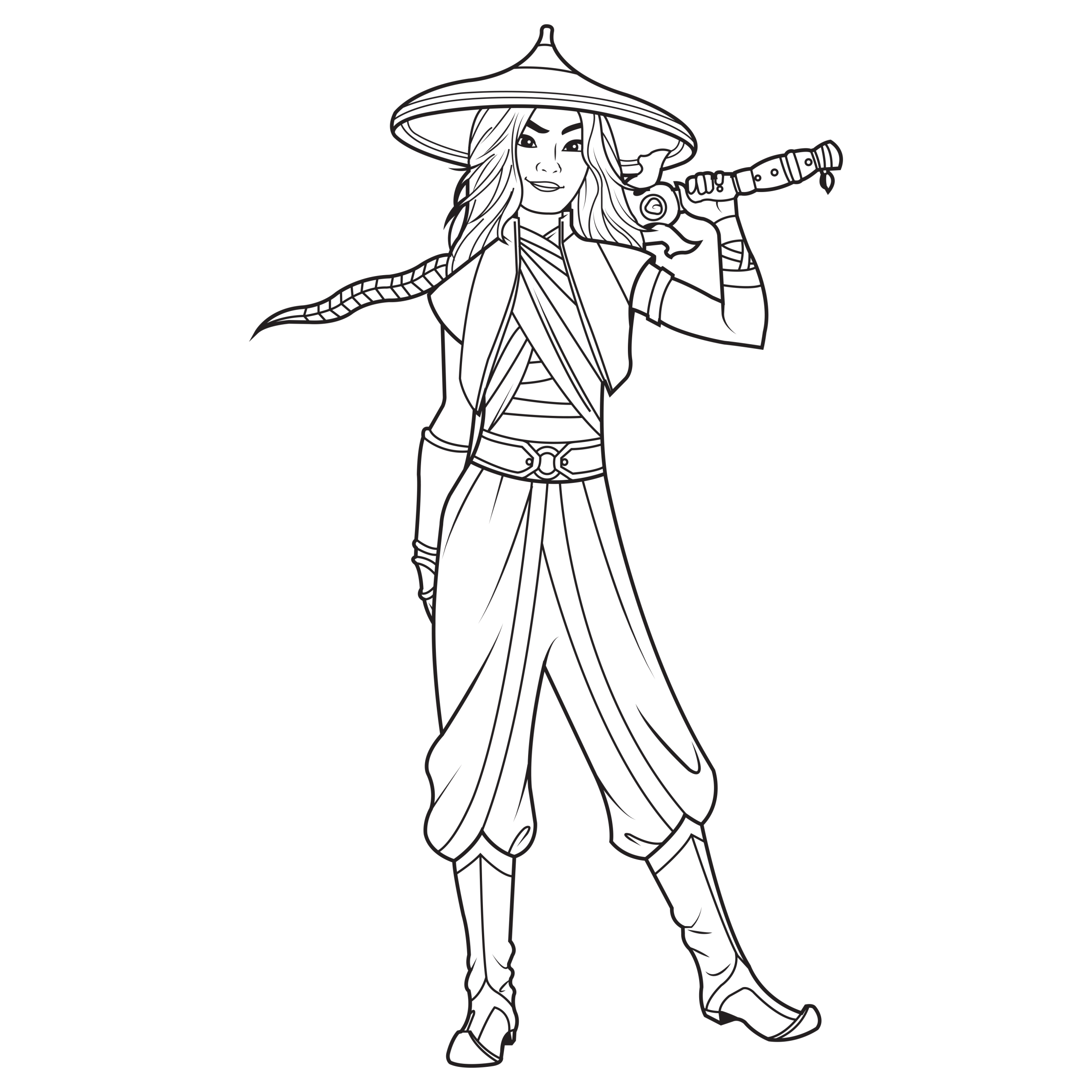 Raya and The Last Dragon Raya OutLine Vector Raya and The Last Dragon Raya OutLine Vector