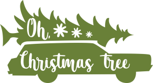 Christmas Oh Tree Car Vector