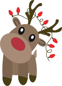 Christmas Deer With Light Bulb Vector