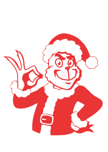 Grinch Christmas Santa Claus Okay Vector