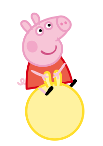 Peppa Pig Holding Space Hopper Vector
