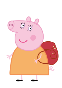 Peppa Pig Mummy Pig Holding Red Bag Vector