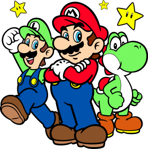 Super Mario, Yoshi and Luigi Vector