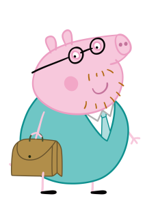 Peppa Pig daddy Holding Bag Vector