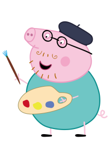 Peppa Pig daddy Drawing Vector