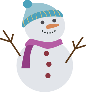 Christmas Snowman Purple Scarf Vector