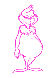 Grinch Christmas Outline Vector